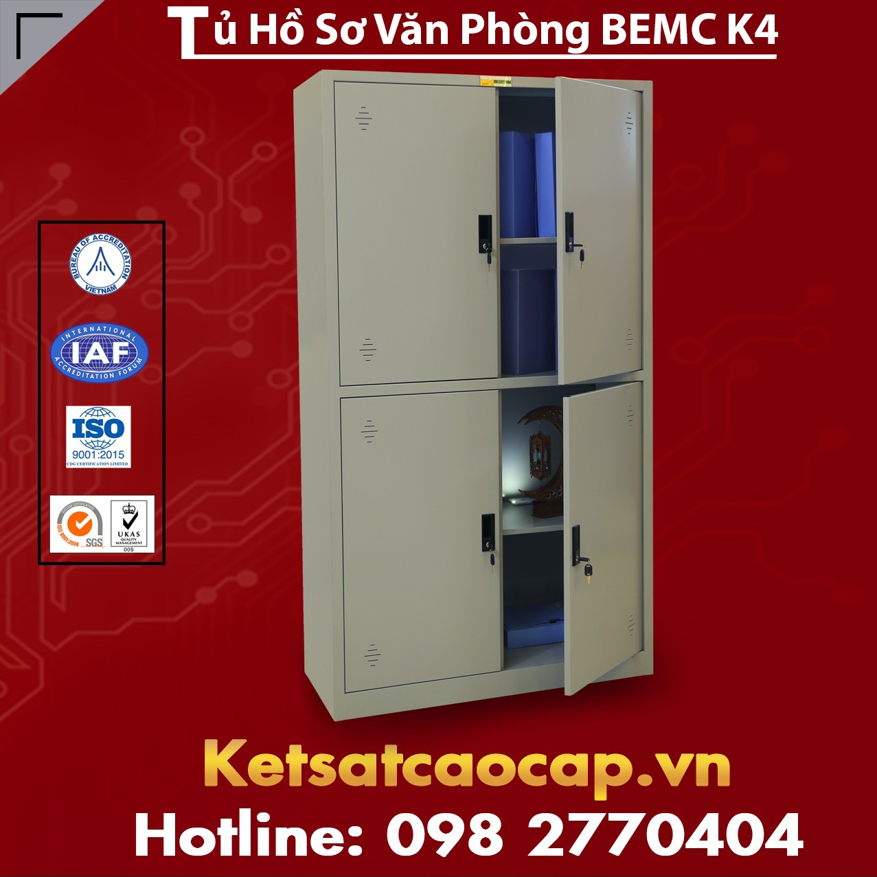 Tủ Hồ Sơ Lắp Ghép BEMC K4 Tiện Dụng, Dễ Dàng, Thuận Tiện